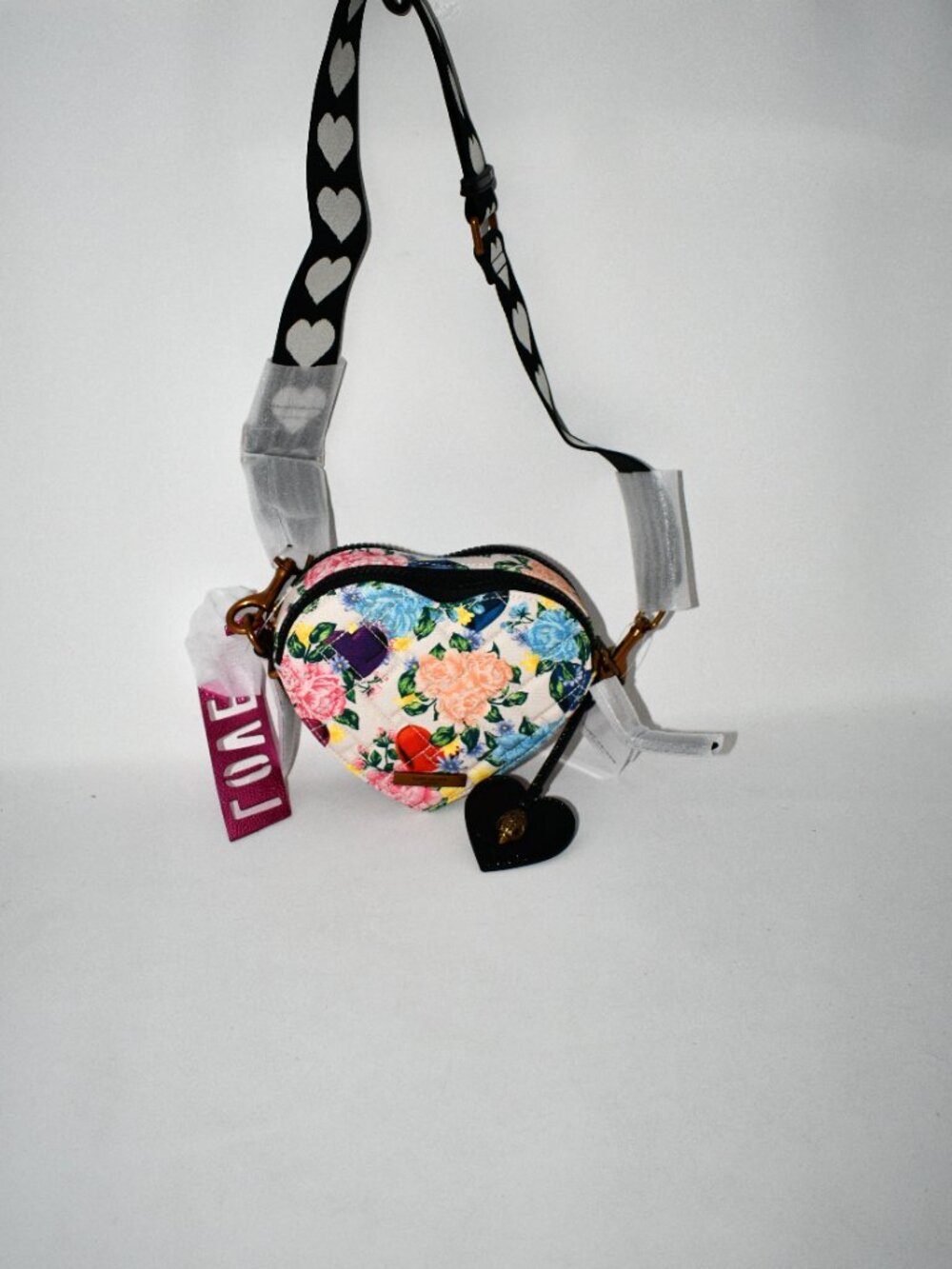 Kurt Geiger Dual Zip Southbank Heart Bag in Black Multi #5390905609 NWT - Picture 6 of 8